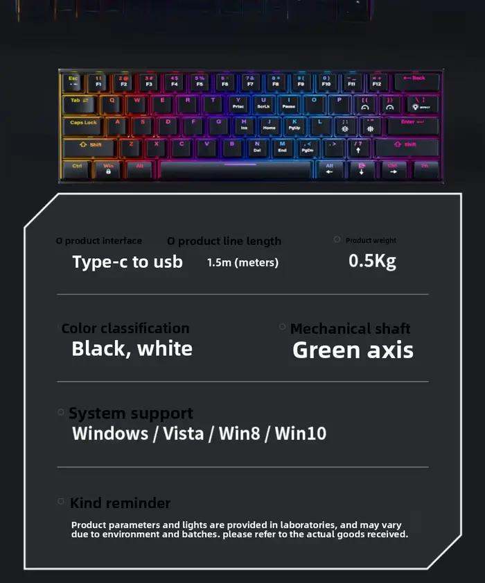 Clavier mécanique filaire pour jeux