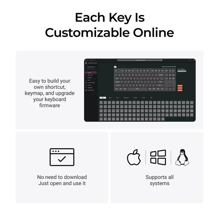 Keychron C3 Pro 8K QMK clavier mécanique personnalisé filaire profil Cherry brillant Double injection PBT Keycaps