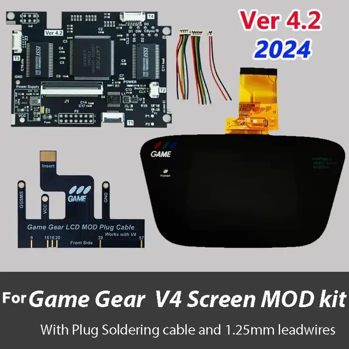 Kit d'écran LCD Full Display HighLit pour console Game Gear GG V4.2 avec sortie VGA et luminosité réglable