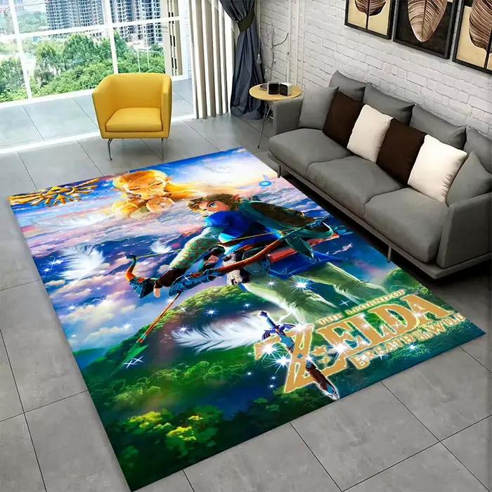 Tapis Z-Zelda Cartoon Link moderne en polyester pour salon, chambre, salon, canapé, décoration de maison, tapis antidérapant pour enfants