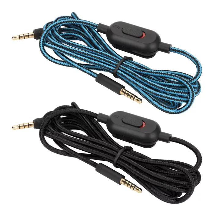 Câble tressé pour casque de jeu avec contrôle du volume et fonction mute pour Logitech G Pro G Pro X G433 G233