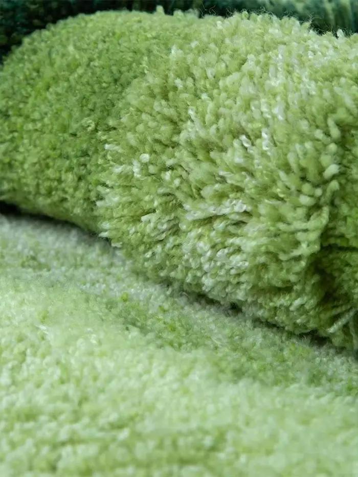 Tapis Rond de Luxe en Laine Verte