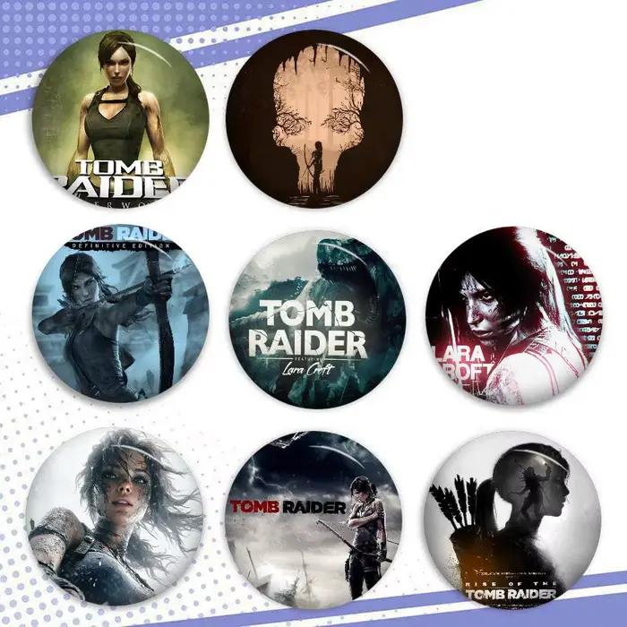 Broches de dessin animé Lara Croft Tomb Raider