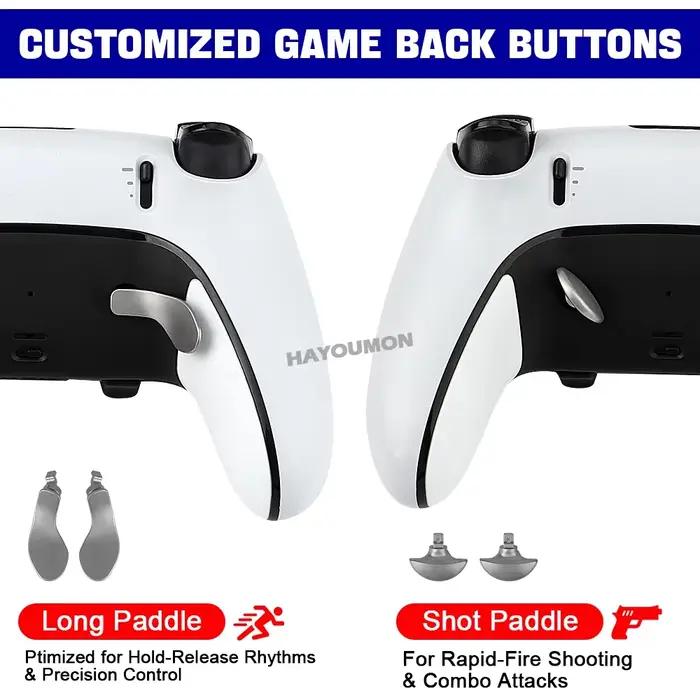 5 COULEURS - Boutons arrière en métal de remplacement professionnels pour manette de jeu PS5 Edge Elite - Console de jeu