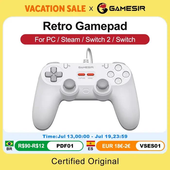 Manettes de jeu filaires GameSir Retro pour PC Steam Switch 2/1