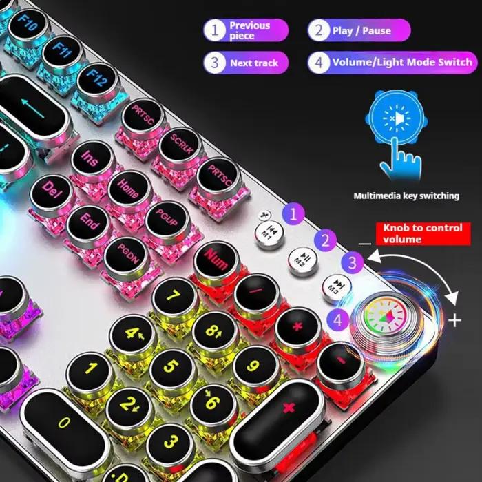 EWEADN TK100 Clavier mécanique filaire ergonomique