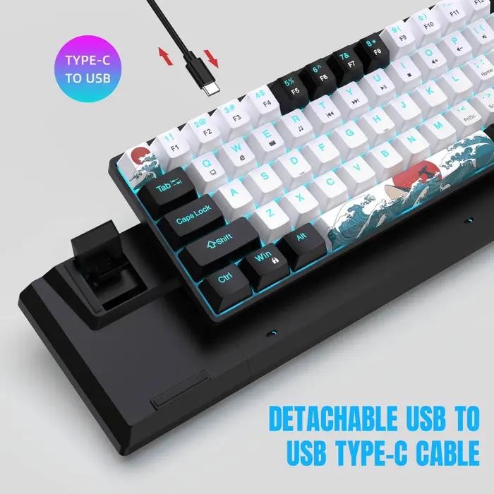 Clavier de jeu mécanique 68 touches