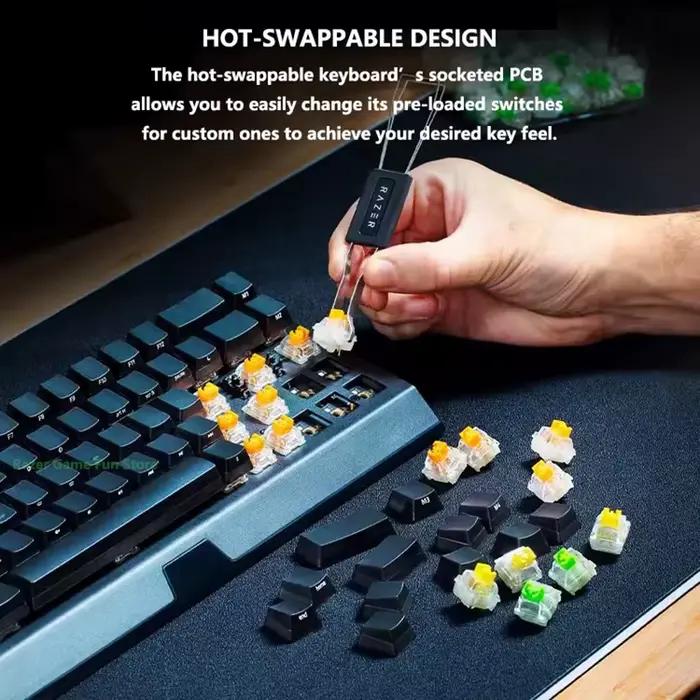 Razer BlackWidow V4 Mini clavier mécanique sans fil remplaçable à chaud 3 modes Bluetooth 2.4G USB Pudding Keycaps bureau de jeu