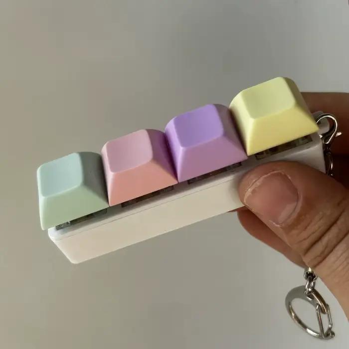 Relaxant bricolage clavier Fidget porte-clés Keycap touches bouton Clicker jouet soulagement du Stress passez le temps