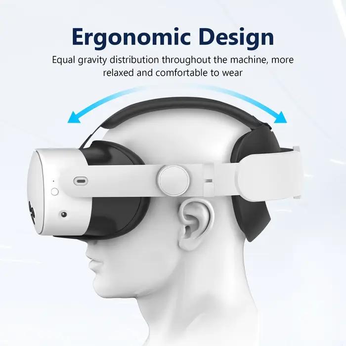 Sangle de tête BEHORSE réglable pour Meta Quest 3/3S confortable ergonomique pour VR gaming et formation professionnelle
