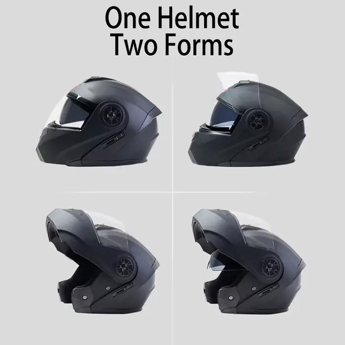 Casque BLD Modulaire Flip-Up Doublure Amovible Lavable Visière Anti-Buée Confortable Scooter Motard Occasions Spéciales