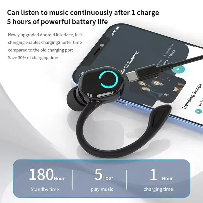 Ecouteurs intra-auriculaires sans fil Bluetooth 5.2 imperméables avec annulation active du bruit pour musique et communication sportive et quotidienne