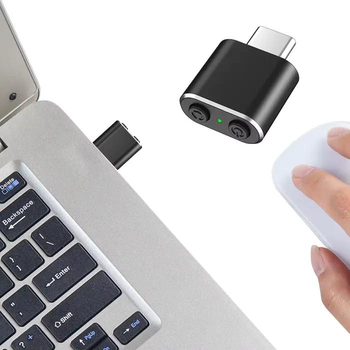 Dispositif de déplacement de souris USB-C en métal avec bouton de commutation