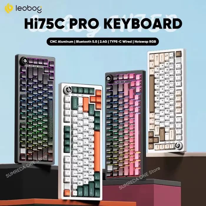 Leobog Hi75C Kit de clavier mécanique sans fil en aluminium pour jeu Hi75