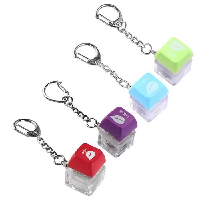 LED en bois poisson clavier porte-clés ABS