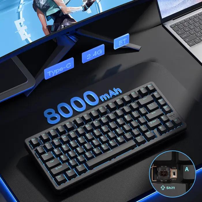 Womier SK75 TMR 75% clavier mécanique magnétique sans fil Tri-Mode Bluetooth/2.4G/USB-C