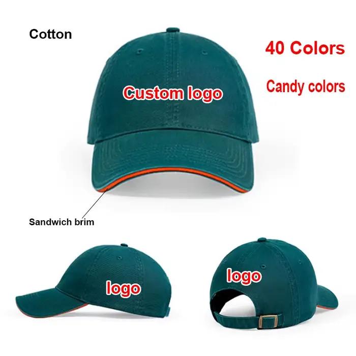 Casquette de baseball personnalisée avec logo, visière sandwich, broderie de qualité supérieure, casquette sport DIY avec visière sandwich pour hommes et femmes