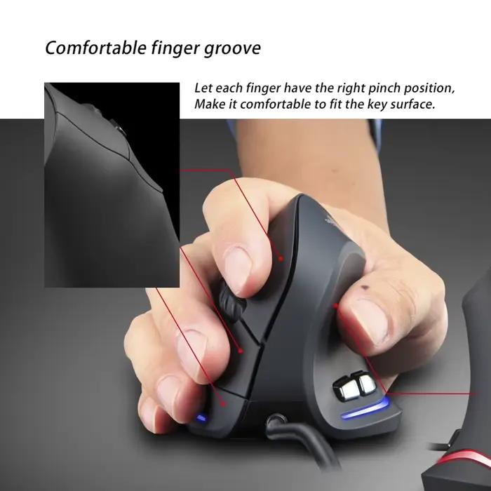 Souris ergonomique filaire verticale silencieuse rechargeable ZELOTES T20 pour ordinateur portable