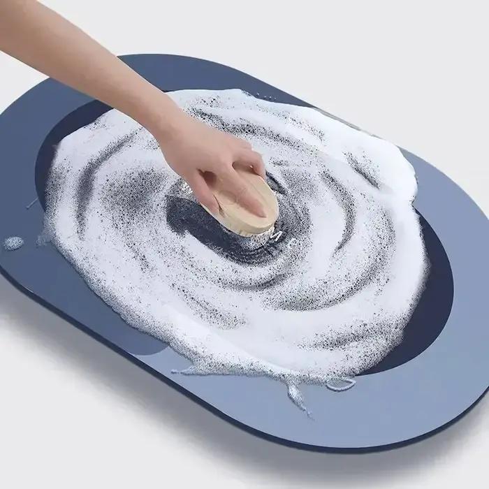 Tapis de bain absorbant antidérapant en diatomite pour salle de bain, tapis de douche, paillasson d'entrée de cuisine, tapis de sol domestique, tapis de baignoire