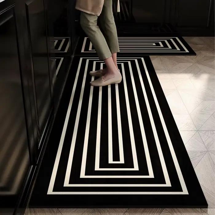 Tapis de cuisine moderne antidérapant, décoration de maison, tapis de sol à motif géométrique pour décoration de cuisine, pour salon