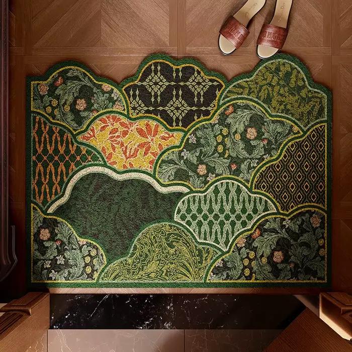 Tapis d'entrée, tapis de sol pour porte d'entrée, tapis en soie à anneau, tapis de sol pour les pieds
