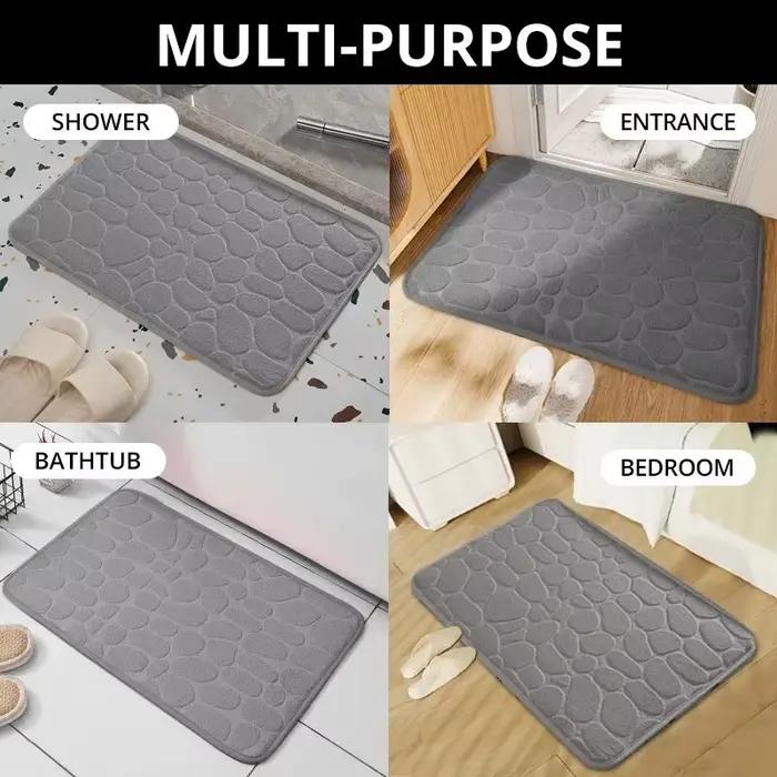 Tapis en velours gaufré en mousse à mémoire de forme, 1 pièce, antidérapant, pour salle de bain, salon, tapis de sol pavé, ameublement de maison