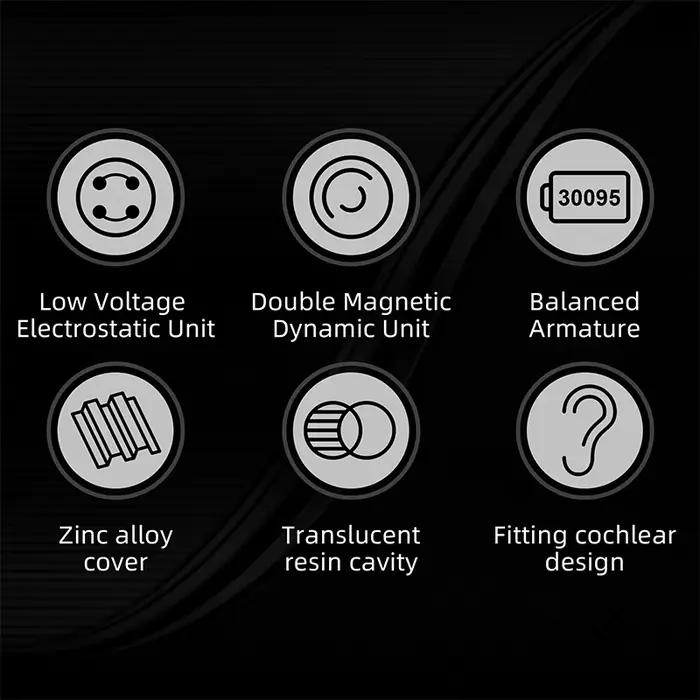 KZ ZEX Pro casque intra-auriculaire HIFI électrostatique + dynamique + équilibré écouteur suppression du bruit casques de jeu de Sport KZ EDX PRO ZSN ZSX
