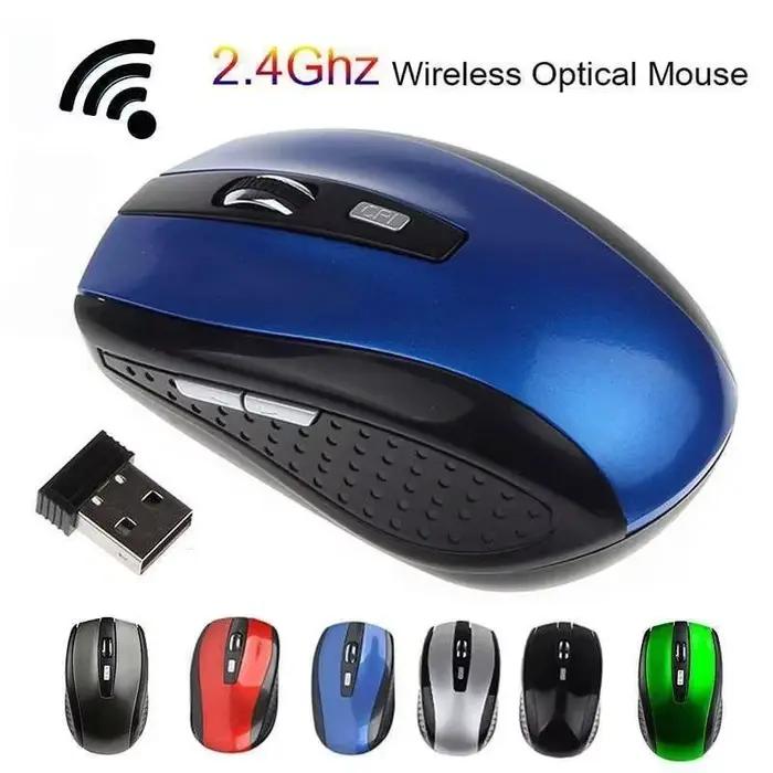 Souris optique sans fil YYMSF avec 6 boutons et résolution 1200 DPI pour jeu et navigation web portable et pratique