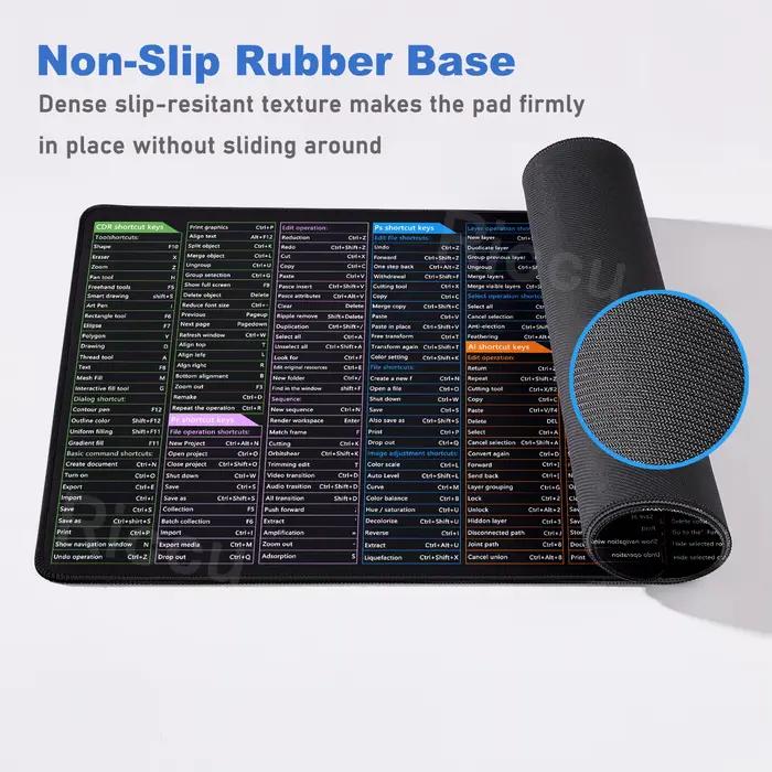 Raccourcis clavier Excel Word PPT PS PR CDR Tapis de souris étendu Bureau PC