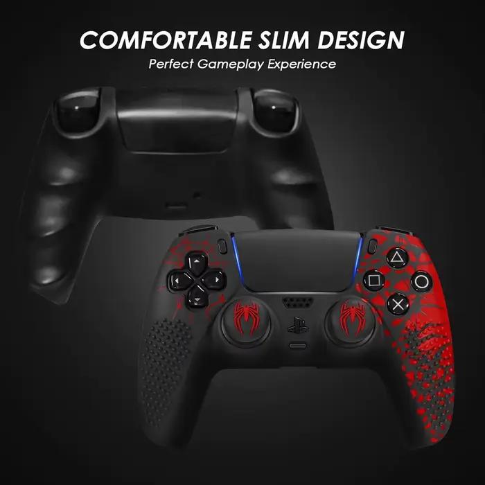 Pour PS5 Playstation 5 contrôleur housse de protection souple anti-dérapant peau de Silicone avec poignées de pouce bricolage personnalisé série araignée