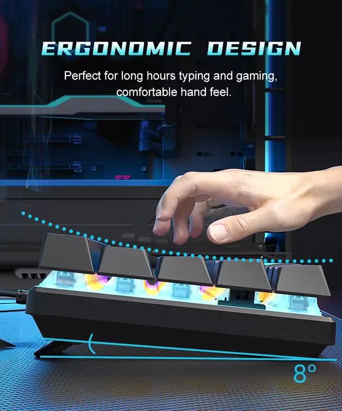 Clavier mécanique gamer 60% Teclado Mecánico Mini