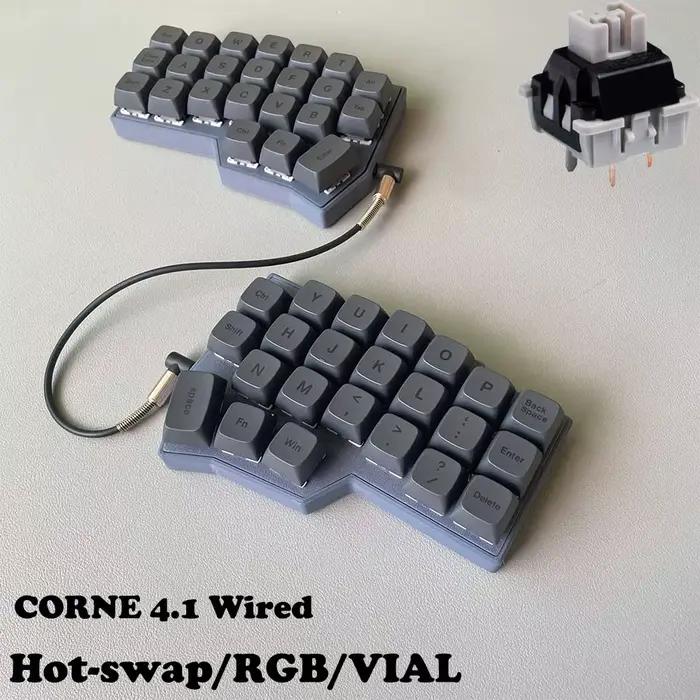 Corne V4.1 Split Ergonomics Clavier mécanique MX remplaçable à chaud filaire South RGB VIAL entièrement rogrammable