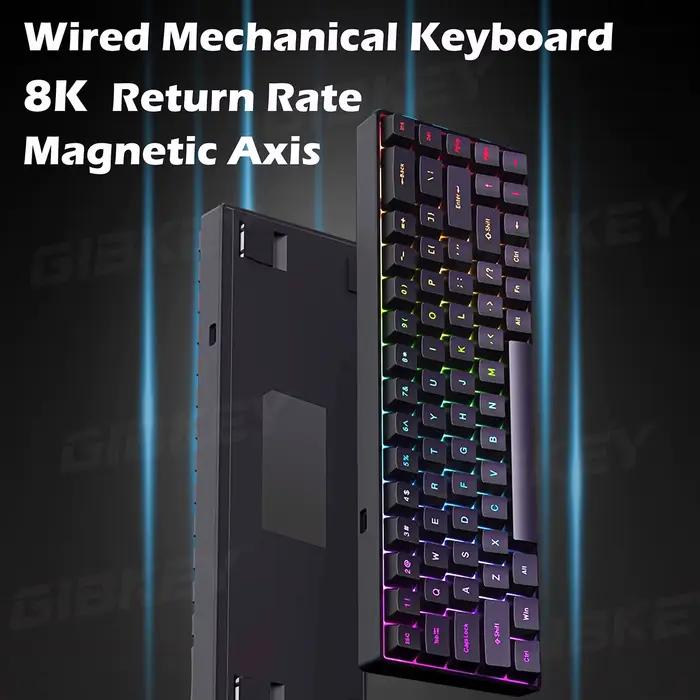Clavier mécanique de jeu à axe magnétique rétro-éclairage rvb 8K taux de retour commutateur d'échange à chaud gamme de touches personnalisées claviers de jeu e-sports
