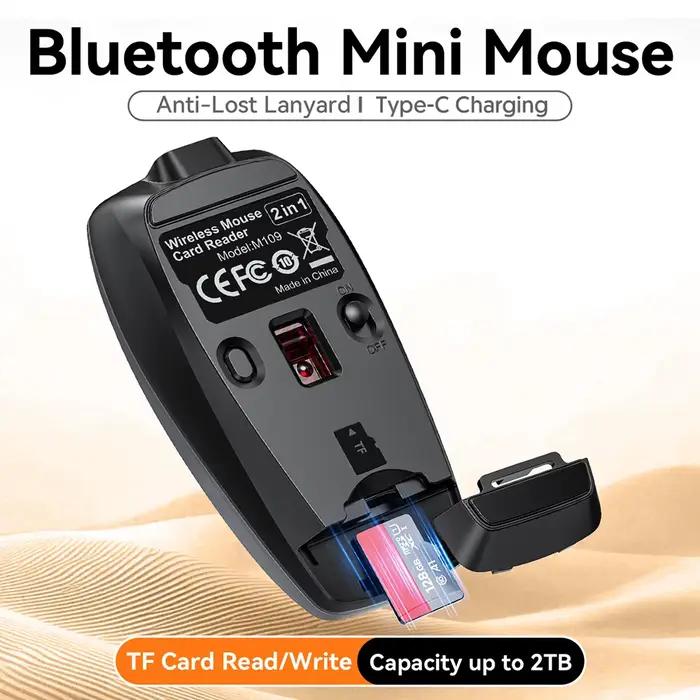 Mini souris Rechargeable avec convertisseur de lecteur de carte TF et corde suspendue type-c pour tablette