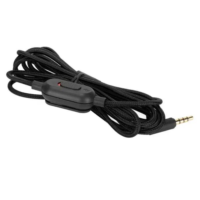 Câble de casque de jeu avec contrôle du Volume et interrupteur muet