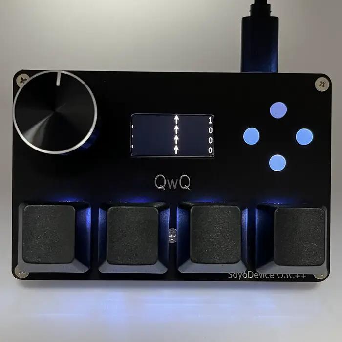 Clavier 4+4 touches SayoDevice O3C++ OSU Rapid Trigger avec interrupteurs magnétiques linéaires Gateron KS-20 blancs