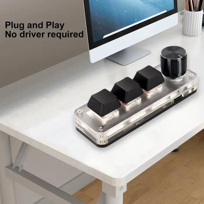 Mini clavier USB ergonomique avec interrupteur rouge