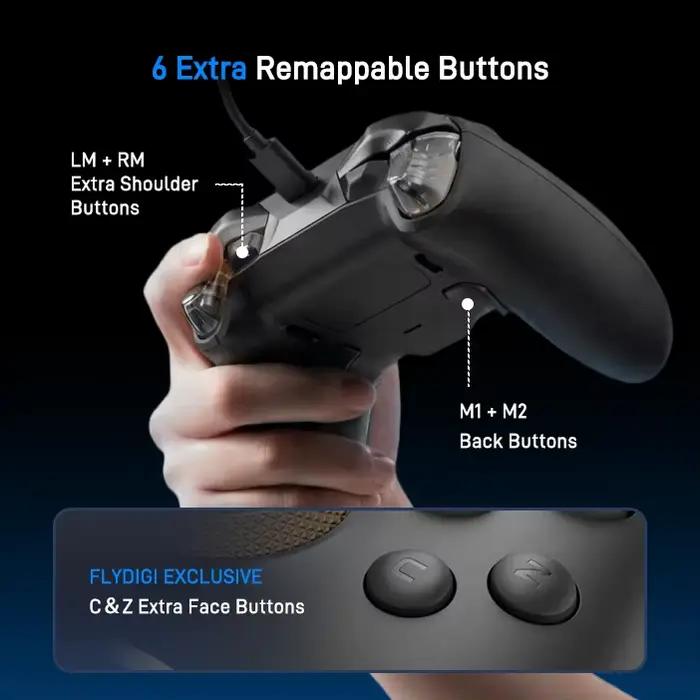 Manette filaire FLYDIGI VADER 5S avec joysticks à tension réglable FORCEFLEX et gâchettes FORCESWITCH pour Xbox Series