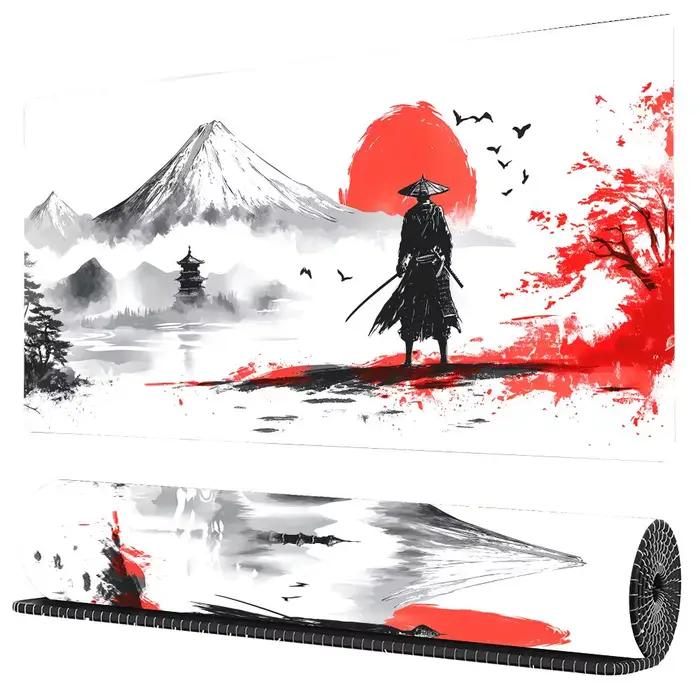 Tapis de souris style aquarelle samouraï