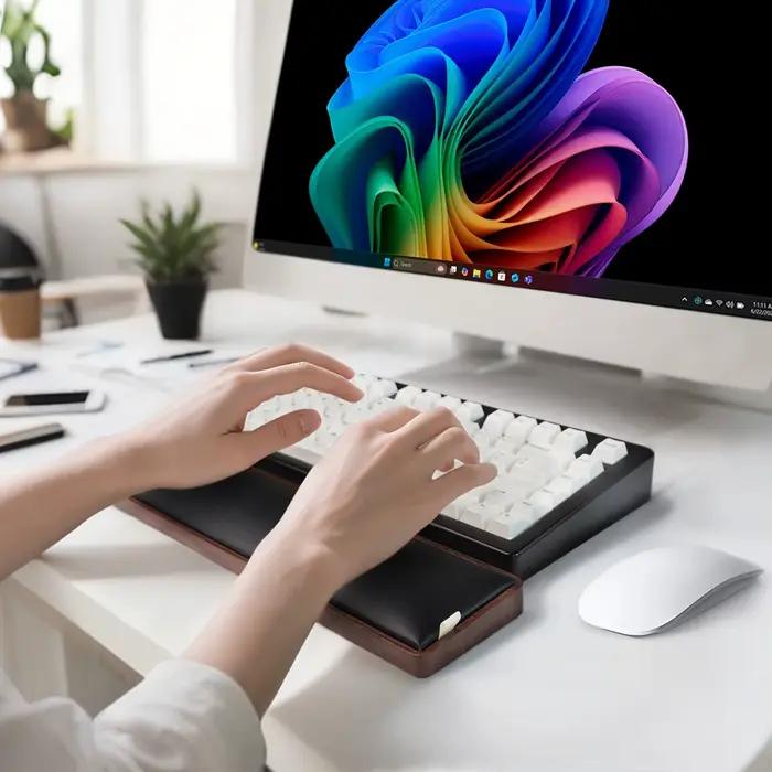 Repose-poignet ergonomique pour clavier en bois – Bois naturel