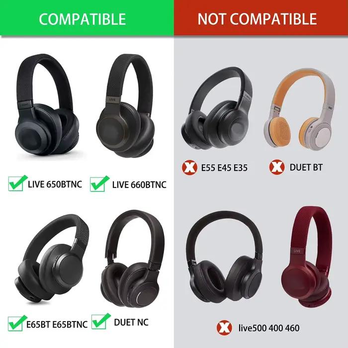 Oreillettes de remplacement pour écouteurs JBL Lifestyle E65BTNC Live 650BTNC Tune 660BTNC Duet NC