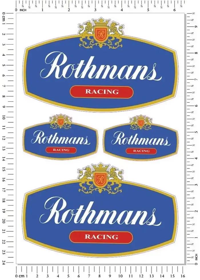Autocollants de Moto Rothmans Design Exclusif pour Motos Vélos de Course Voitures de Sport Autocollants Résistants à l'Eau et aux Rayures Autocollants Réfléchissants