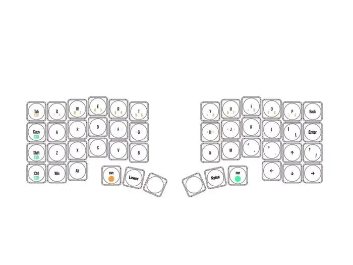 Clavier réparti Cornix 48 touches double mode avec prise en charge filaire et Bluetooth
