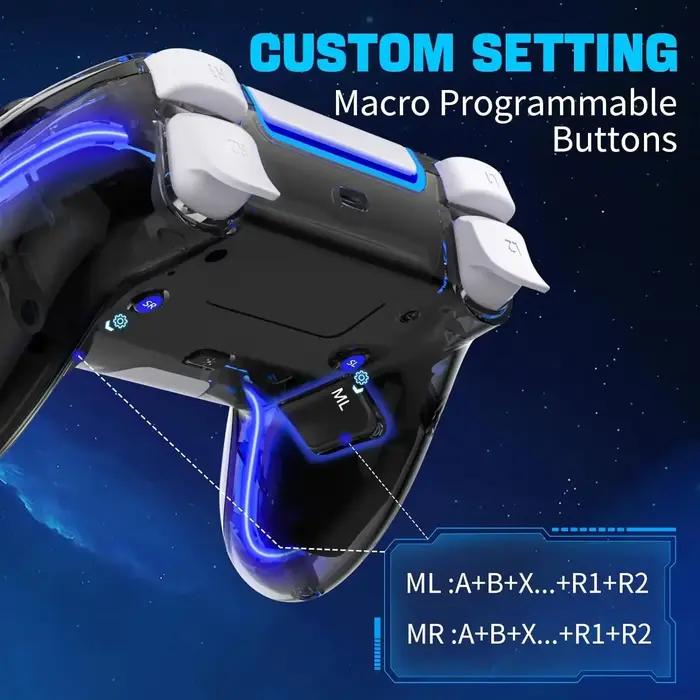 Manettes Saitake pour PS4 Personnalisation RVB Joystick Hall 3D Confort Ergonomique Jeu Immersif Occasions Spéciales