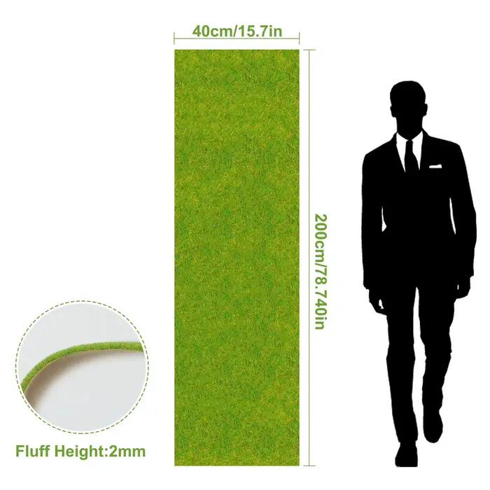 Evemodel 40 cm * 200 cm tapis d'herbe 2mm d'épaisseur tapis de pelouse artificielle pour projet de bricolage modèle disposition architecturale