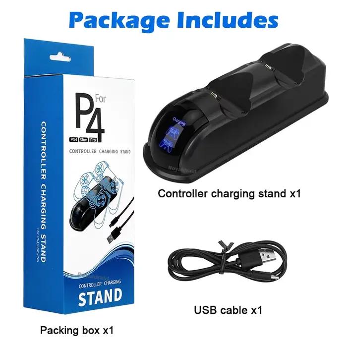 Station de charge rapide avec indicateur LED pour contrôleur PS4/PS4 Slim/PS4 Pro