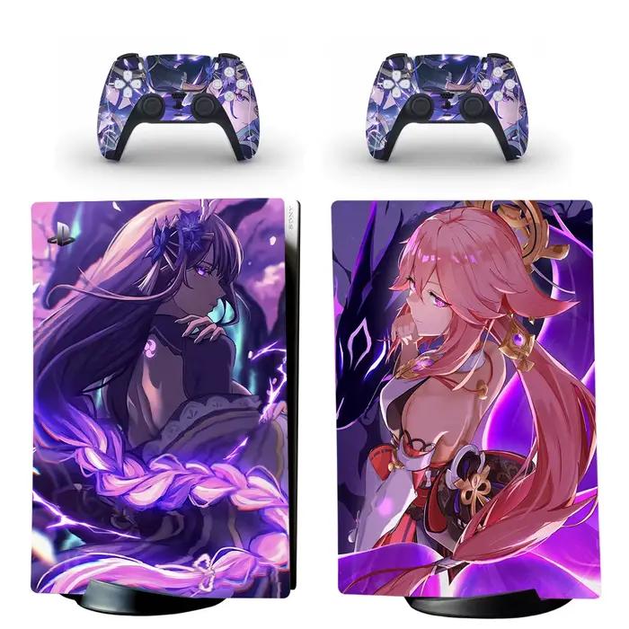 Jeu Genshin Impact PS5 autocollant de peau numérique couverture pour Console et contrôleurs PS5