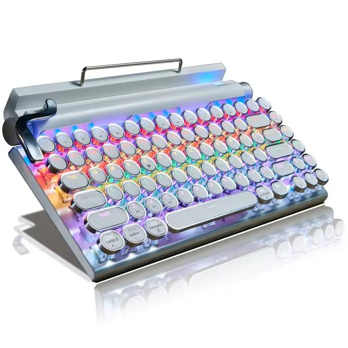 Clavier mécanique rétro à touches punk style machine à écrire