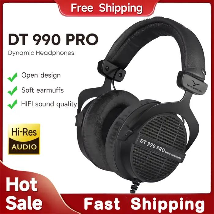 Casque de studio Beyerdynamic DT 990 PRO à conception ouverte avec audio haute résolution pour le mixage et le mastering Dt990 Pro