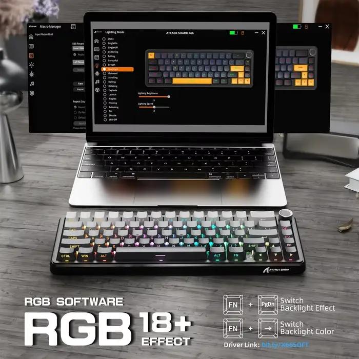 Attack Shark X66 – clavier de jeu mécanique sans fil